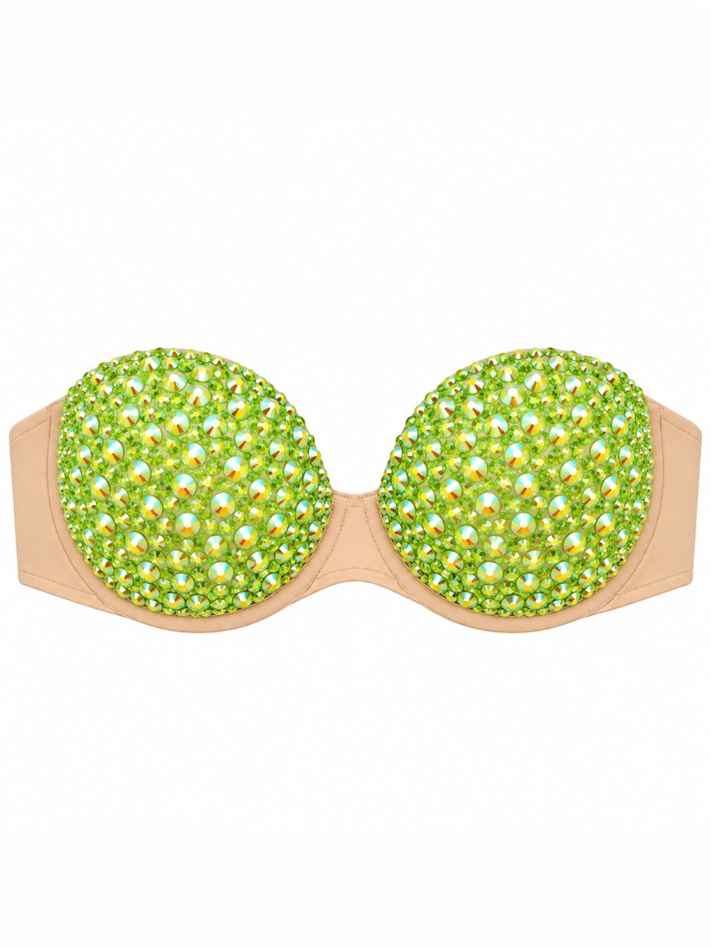Lime Green AB Iridescent Jelly Rhinestone Sparkly Bra Limited Special